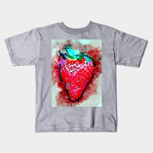 Watercolor Strawberry Kids T-Shirt